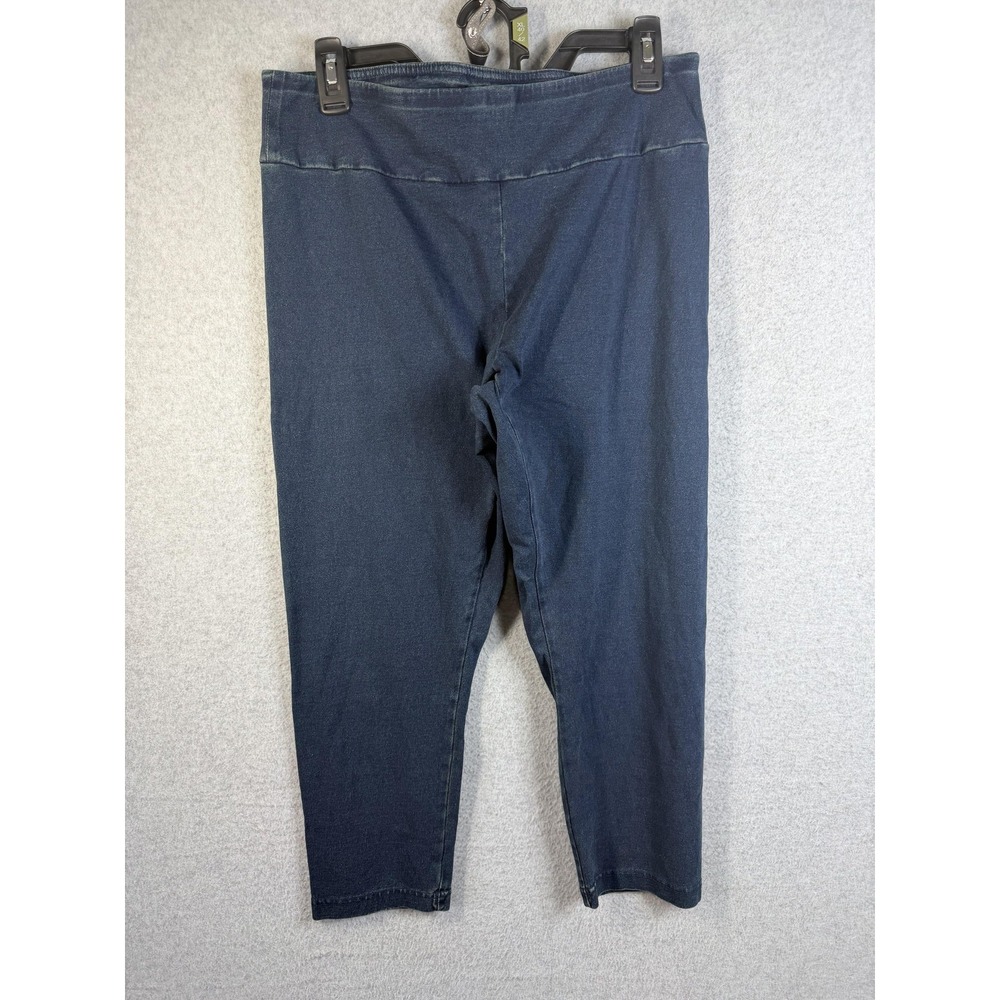 Habitat Leggings Womens Medium Blue High Rise Pull On Stretch Jegging Capri Knit